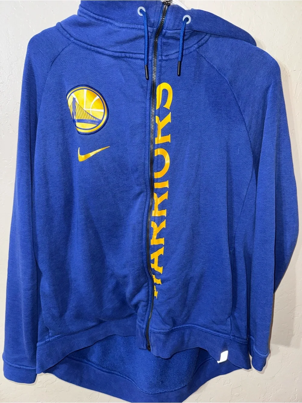 Women’s Blue Hooded Jacket with Yellow Team Accent Golden State Warriors